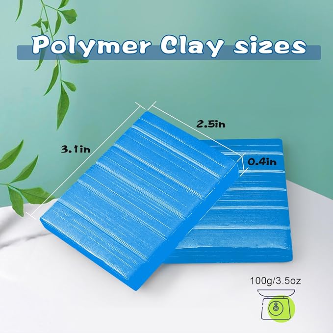 ifergoo Polymer Clay, 100g Modeling Oven Baked Model Clay for Sculpting, DIY, Artistic Creation & School Projects, Great for Kids and Adult (Blue)