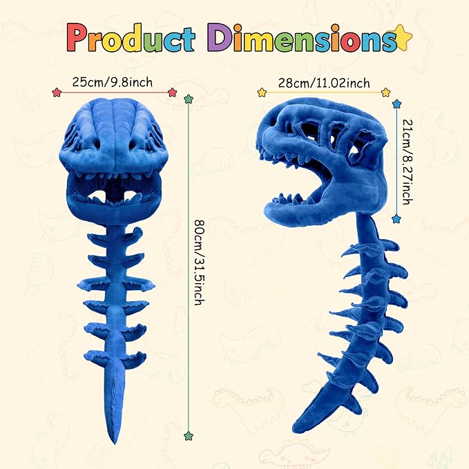 Dinosaur Skeleton Costume, Wearable Spinosaurus Skull Mask & Spine, Silly Dino Skeleton Halloween Costumes Outfit