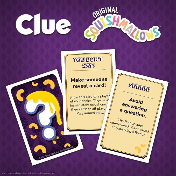 USAOPOLY CLUE: Squishmallows Board Game| Official Squishmallows Merchandise | Collectible Clue Game Featuring Cam, Emily, Leonard, Lola and More