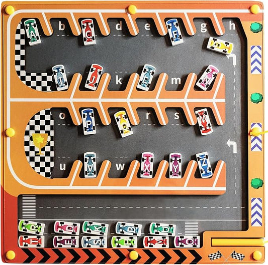 Magnetic Alphabet Maze, Montessori Toy for ABC Learning, Fine Motor Development and Problem-Solving Skills, Ages 3 4 5 6 Years
