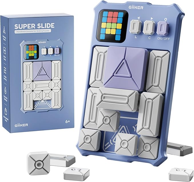 GiiKER Super Slide Puzzle Games, Original 500+ Challenges Brain Teaser Puzzle, Toys for Kids Teens, Travel Games Birthday Gifts STEM Toys for Ages 6+ Boys Girls, Activities for Road Trips