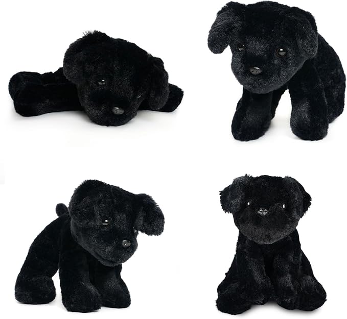 WEIGEDU Small Retrievers Labs Labrador Puppy Dog Stuffed Animals Plush Toys for Kids Boys Girls Birthday Bedtime Easter, 7.9" Black