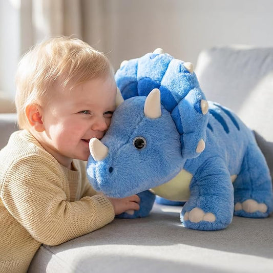 IKASA Triceratops Dinosaur Stuffed Animal Plush Toy,18" Soft Big Large Toys,Cute Fluffy Plushy,Gifts for Kids Girls Boys