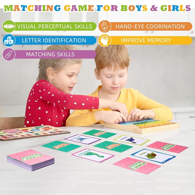 Zubebe 8 Sets Memory Matching Game for Kids Memory Match Fun Matching Game Educational Toys for Family Night, Party Favors, Classroom Prizes (Style 1)