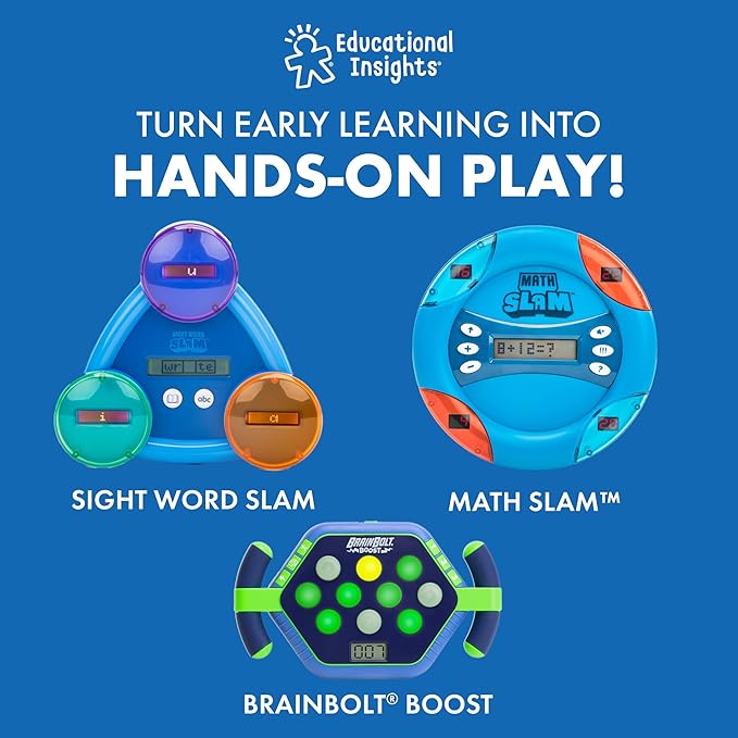 Educational Insights MathShark - Electronic Math Games for Kids Ages 6-8, Handheld Math Game, Addition and Subtraction Toys, Multiplication and Division Games for First Graders, Kids Learning Game