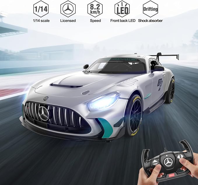 RASTAR 1/14 RC Car Mercedes AMG GT2 Toy Car Mercedes Remote Control Car for Kids, 2.4GHz Silver Model Car