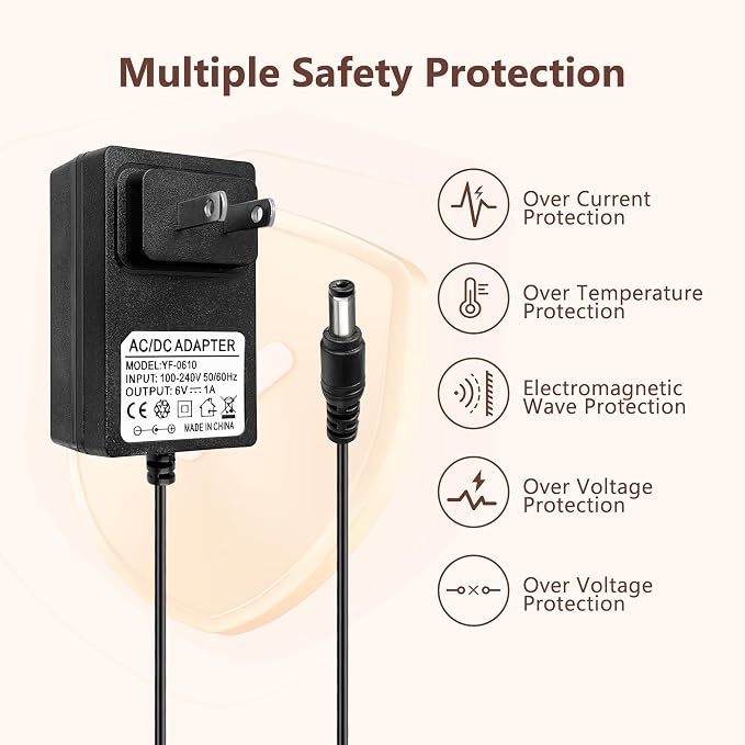 6V Battery Charger for Kids Ride On Cars Bumper Cars - Universal 6V Charger for Cocomelon, Lamborghini, Unicorn, Flybar, Monster Jam, Fire Truck Ride On Toys 6V Power Supply for Kid Trax