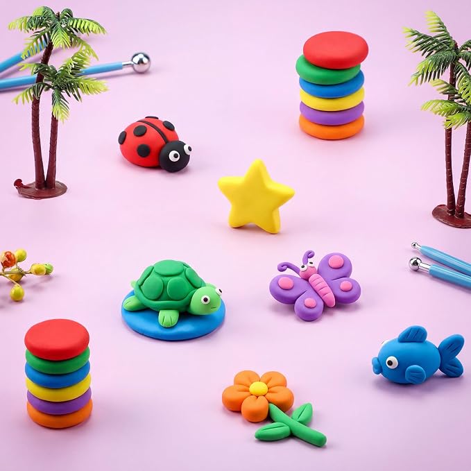 VioraWhite 40 Pcs 21oz Air Dry Clay Bulk Modeling Ultra Lightweight Foam Modeling Clay for Kids Adults Magic DIY Crafts Party Arts and School Project Gifts Supplies (Multicolor)