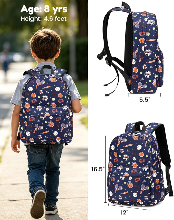 CAMTOP Preschool Backpack for Kids Boys Girls Toddler Backpack Kindergarten School Bookbags for Age 3-8 (Blue Classic Balls)