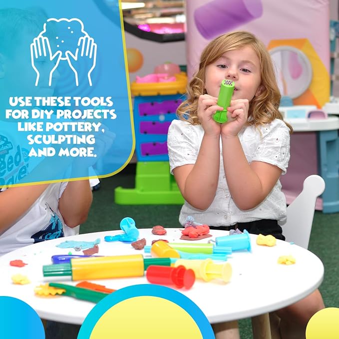 DIMROM Clay and Play Dough Tools 12 Piece Set - Ages 3 & Up (12pcs)