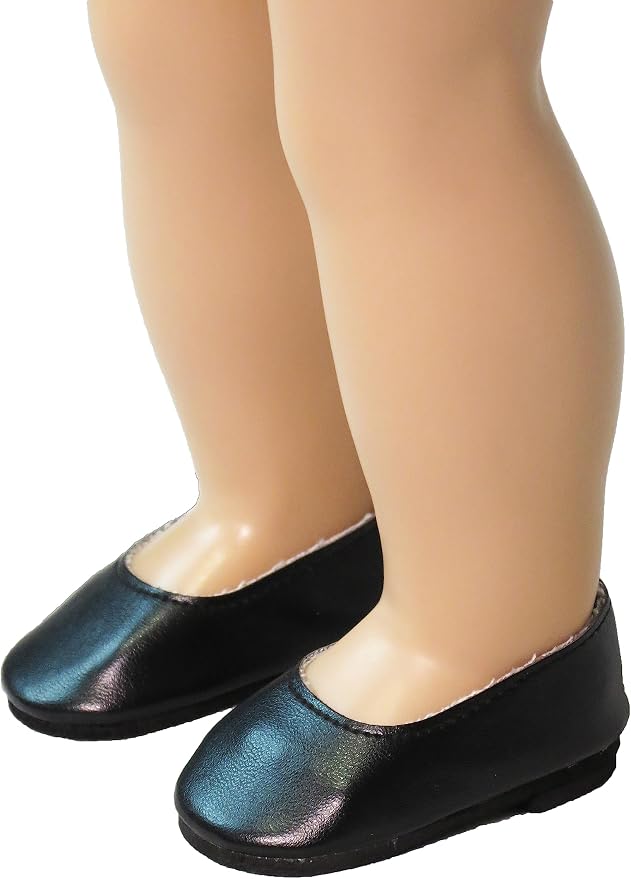 American Fashion World Red, White, and Black Flats for 18-Inch Dolls | 3 Pack | Premium Quality & Trendy Design | Dolls Shoes | Shoe Fashion for Dolls for Popular Brands