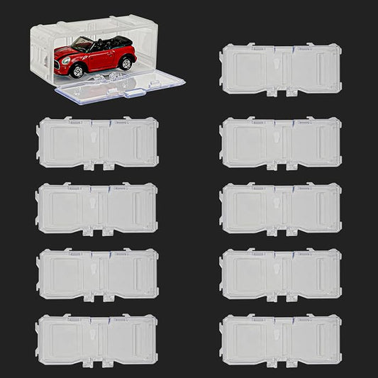 YYDS Toys Organizer Storage Case for Hot Wheels Car, for Matchbox Cars, for Mini Cars,1/64 Scale Hot Toy Wheels Display Case Holds 10/40 Cars，Interlocking Hot Car Wheels Storage (WHITE 10 PCS)