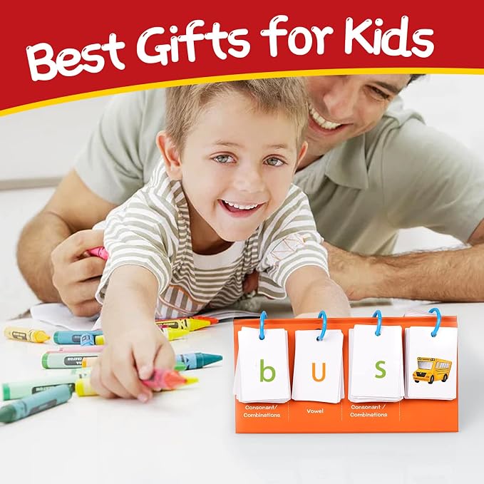 Alened Phonics Flash Cards for Kids 3-8, Sight Words Flash Cards for Kindergarten 1st 2nd 3rd Grade, CVC CVCC CCVC Word Builder, Homeschool & Classroom Phonics Learning Supplies