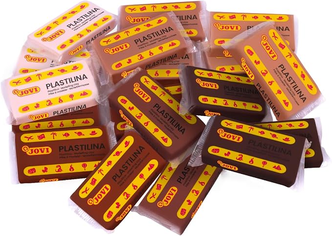 Jovi - Non-Hardening Modeling Clay Set, 18 Bars, 6 Multicultural Colors | Non-Staining, Easy Clean Up, Vegetable-Based Creative Clay, gluten-free