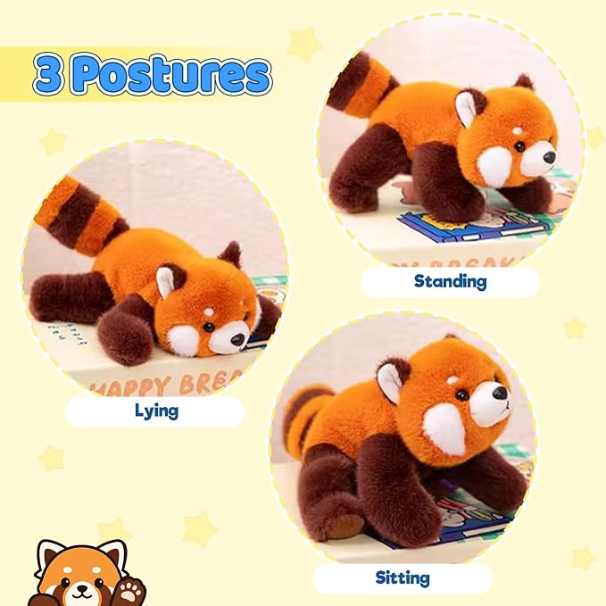 PEACH CAT Red Panda Stuffed Animal Cute Plushies Small Plush Toys Birthday Gifts for Girls Boys Kids