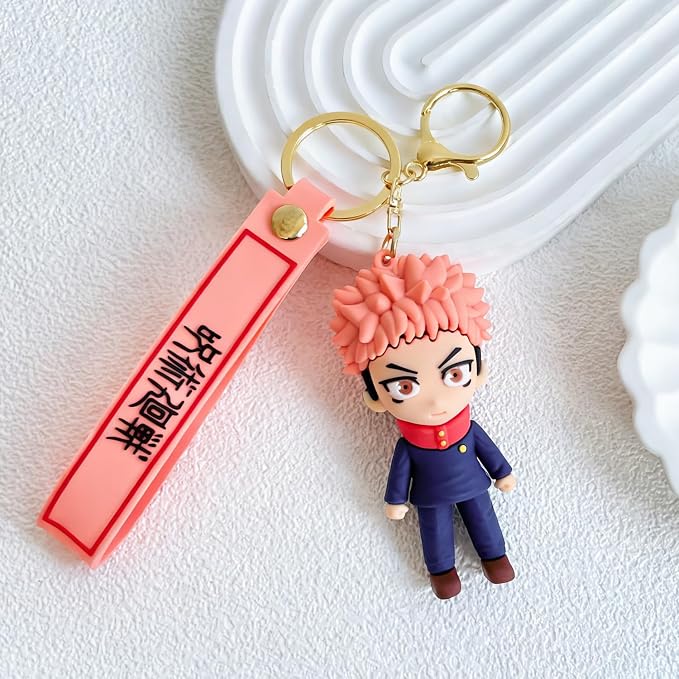 JJK Novelty Keychain, Collectable Anime Mini Figure, Fun Keyring Jewelry Gift for Men and Women