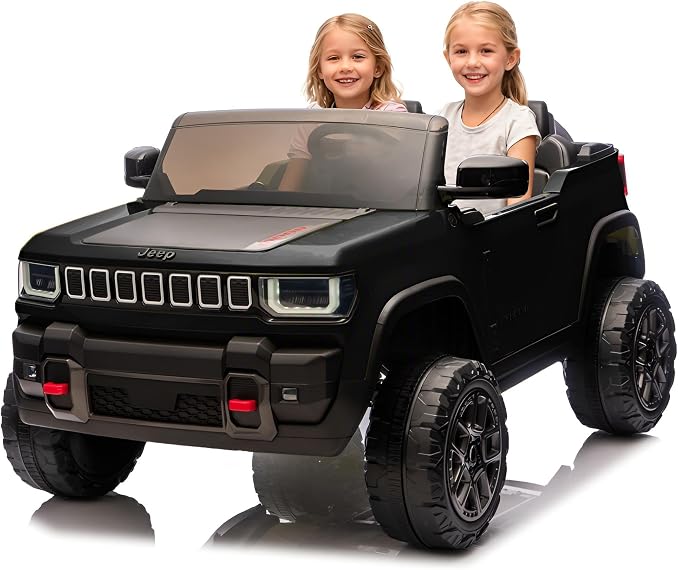 Garvee 24v Licensed Kids Ride on Car, 2 Seater Electric Truck for Big Kids with Parent Remote Control, 3 Speeds, Bluetooth Music, LED Lights for Ages 3-8