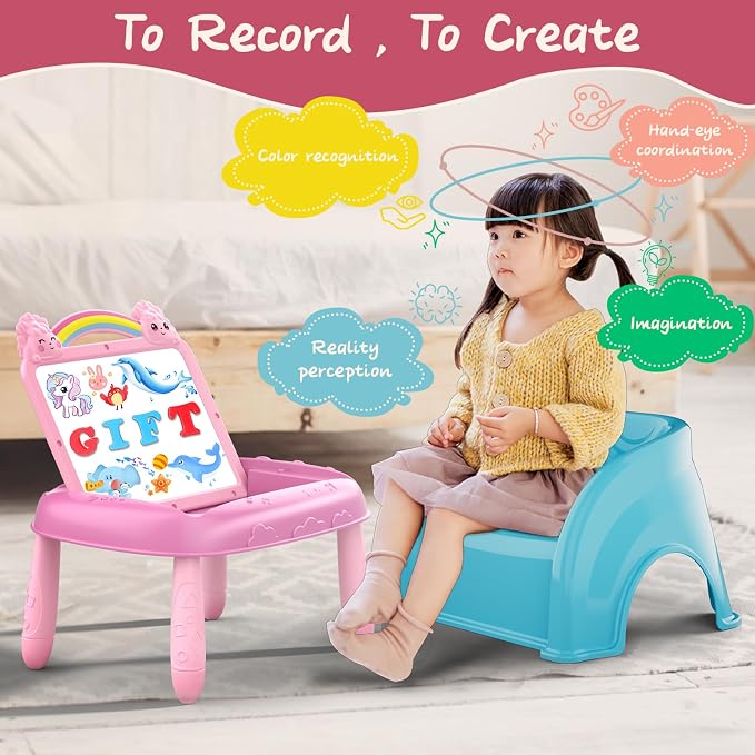 Gifts for 1-2 Year Old Girls, Toddlers Unicorn Toys with Magnetic Letters and Numbers, Portable Preschool Learning and Educational Toys for 1-2 Year Old Toddler Girl Birthday Gifts(Pink)