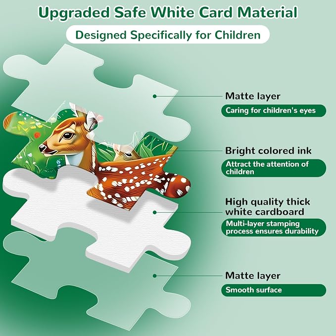 Puzzles for Kids Ages 4-8, 100 Piece Puzzles Kids Ages 4-6 6-8 8-10 Deer Animal Jigsaw Puzzle Toys Educational Puzzle Floor Birthday Gifts for Girls and Boys