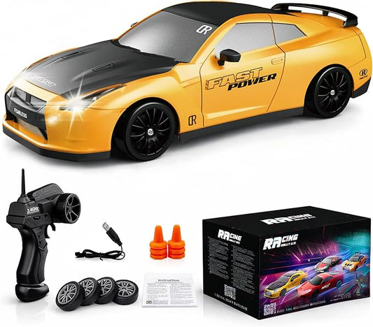 Remote Control Car RC Drift Car 2.4GHz 1:24 Scale 4WD High Speed RC Cars Vehicle with LED Lights Drifting Tires Racing Sport Toy Cars for Adults Boys Girls Kids Gift