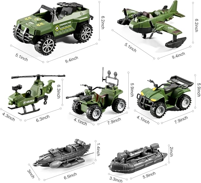 78-in-1 Army Men Toys Sets with Realistic Military Truck/Helicopter/Kayak Boat/Motorcycle/Army Men Action Figures/Weapon Gears, Army Toys Gift for Boys Kids 4-7 6-8 8-14 Fun Birthday Party Favors