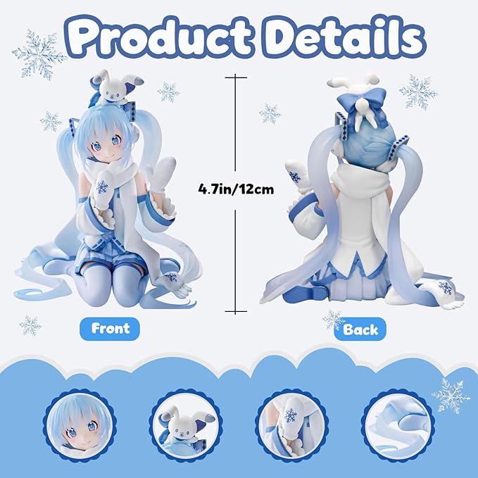 Anime Style Girl Figures Set, 4 Pcs Cute Sitting Character Figurines, 5.1-5.9 Inch PVC Collectible Figures, Desktop Decoration for Fans and Display(4PCS)
