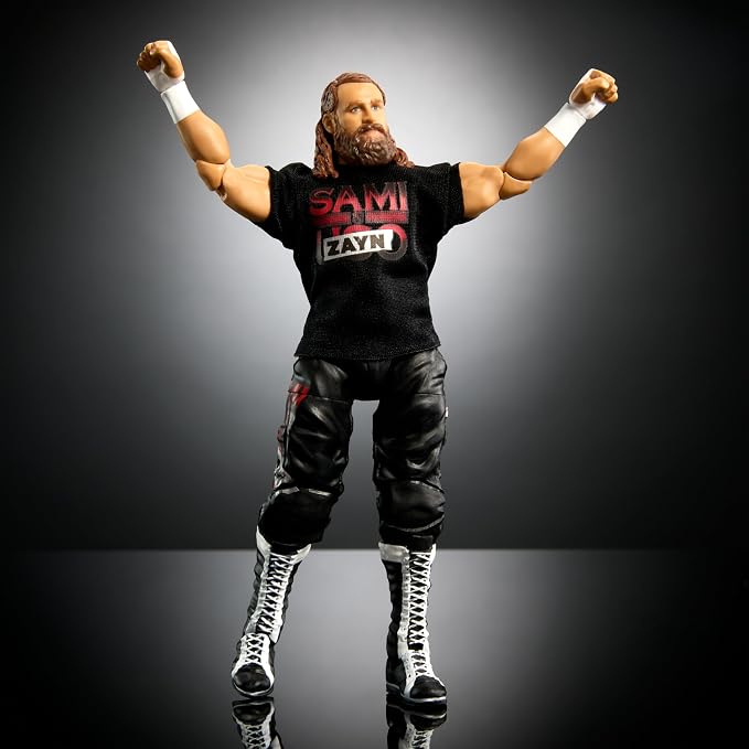Mattel WWE Elite Action Figure & Accessories, Series #106 Sami Zayn 6-inch Collectible with 25 Articulation Points & Swappable Hands