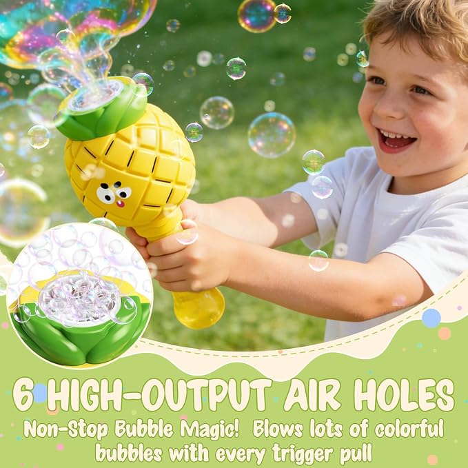 Aooess Bubble Wands for Kids Ages 3-5 Years Old: Automatic Bubble Machine for Kid, Light Up Bubble Wand Toddler Outdoor Toys, Summer Outdoor Party Birthday Gift for 3 4 5 6 7 8 Year Old Girls, Yellow