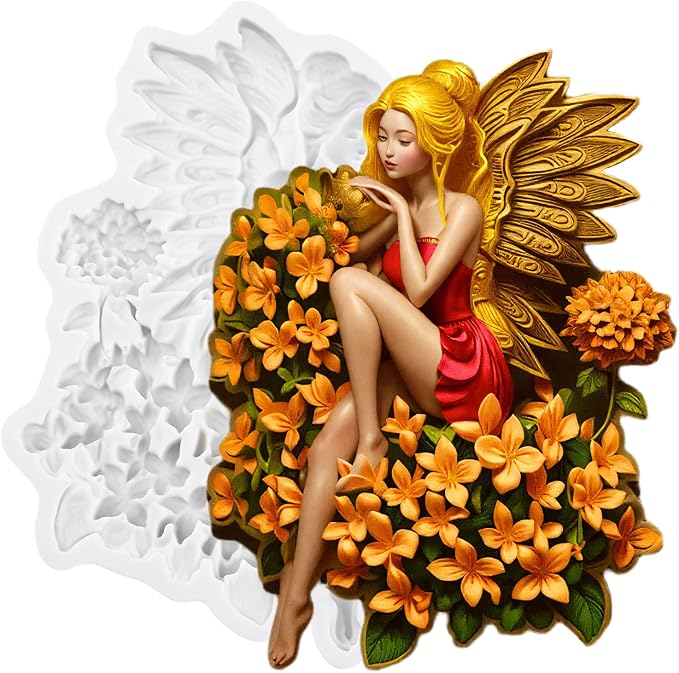 3D Flower Fairy Polymer Clay Molds Butterfly Fairy Silicone Mold for DIY Crafts Epoxy Resin Casting Polymer Clay Tools Craft Air Dry Jewelry Making