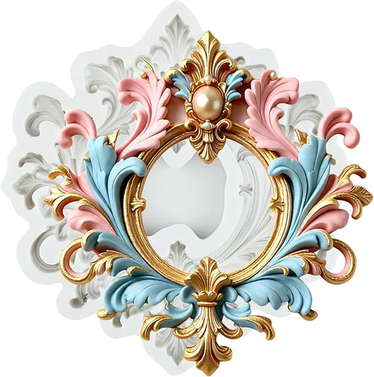 Vintage Photo Frame Polymer Clay Molds Baroque Picture Frame Silicone Mold Baroque Frame Mold for Jewelry Making Epoxy Resin Casting Air Dry Polymer Clay Craft