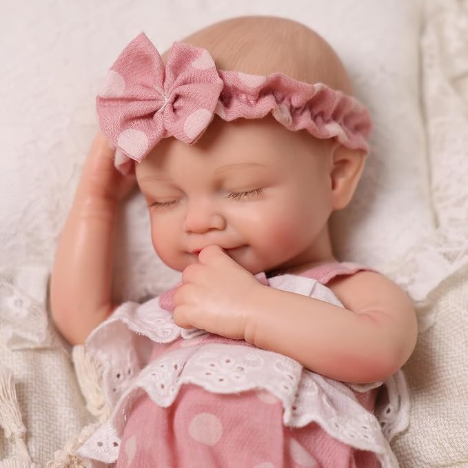 BABESIDE Full Body Silicone Reborn Baby Dolls - 12 Inch (Weight 3 lb) Weighted Full Silicone Realistic-Newborn Baby Doll Real Life Baby Dolls with Complete Accessories & Gift Box