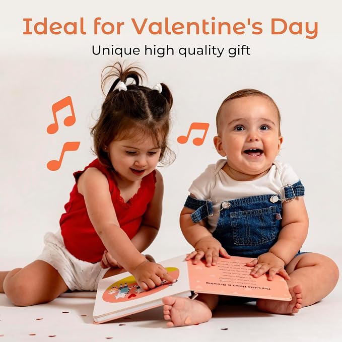 Cali's Books Music Books for Toddlers 1-3 Years Old - Toddler Valentines Day Book for Kids, Valentine Baby Sound Book for Girls, Musical Song Toy for 1 Year Old, Singing Toys for 2 Year Olds
