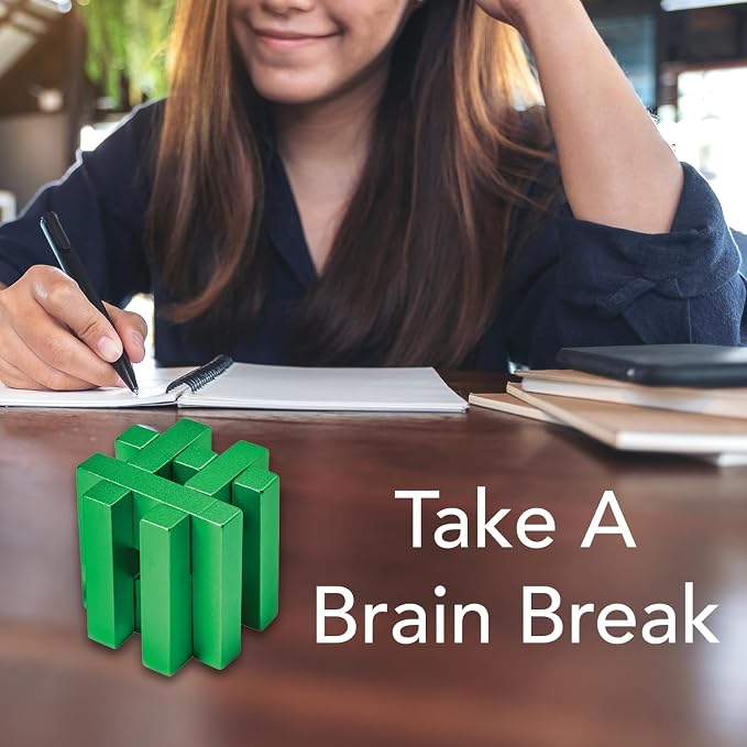 Bits and Pieces Metal Brain Teaser Puzzle - Green Hashtag Disentanglement Puzzle, 3D Assembly Puzzles for Adults