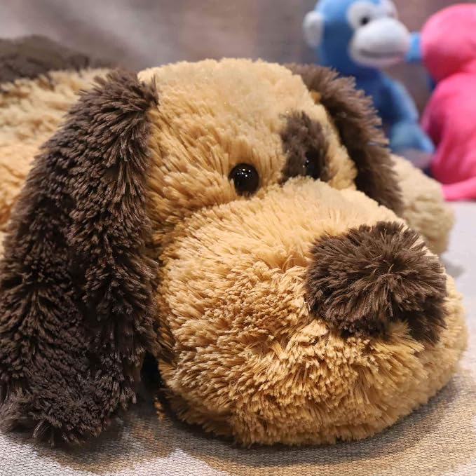 WEIGEDU Floppy Stuffed Dog Puppy Plush Toy, 20 inch, Brown | Huggable Beagle Labrador Retriever Stuffed Animal Dogs, Lying Down, Super Soft, for Kid Girl Boy Baby Christmas Birthday Gift