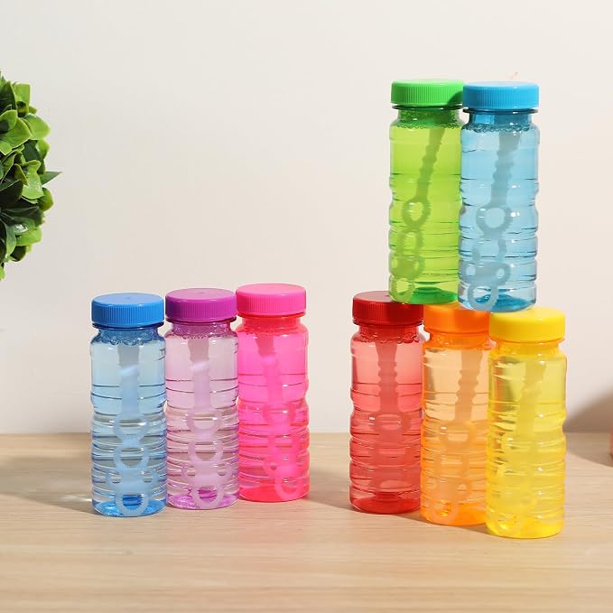 novelinks 16 Pack Big Bubble Bottle Bulk for Kids - 4oz Blow Bubbles Solution Novelty Summer Toy - Activity Party Favor Assorted Colors Set (16 Pack 4OZ Bottle)
