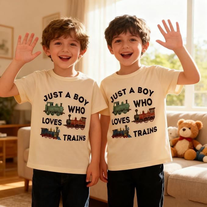 Todder Boys Shirt Kids Trains Bug Retro Nature Cool Tees Tops 2-7 Years