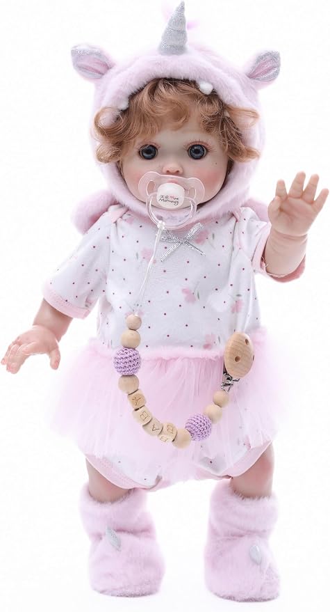 Reborn Baby Dolls, 18 Inch Large Realistic Hand-Rooted Hair Lifelike Baby Dolls with Accessories for 3+ Year Old Girls Gifts, Pretend Play, Collection