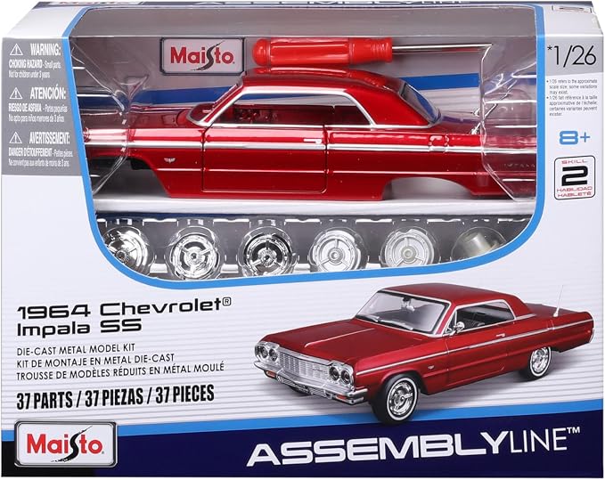 Maisto 1:24 Assembly Line 1964 Chevrolet Impala SS, Metallic Red