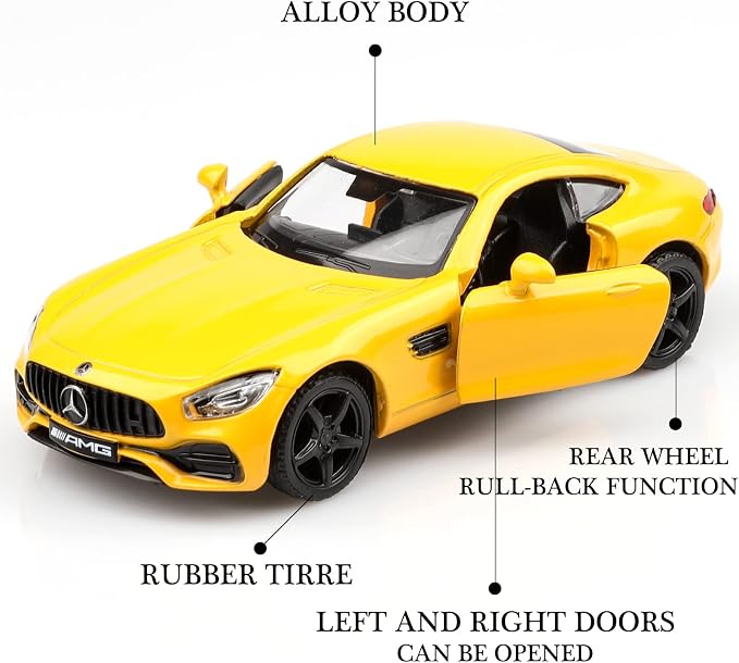 TOKAXI 1/36 Scale Mercedes AMG GTS Diecast Cars Models,Pull Back Vehicles Toy Cars,Cars Gifts for Boys Girls
