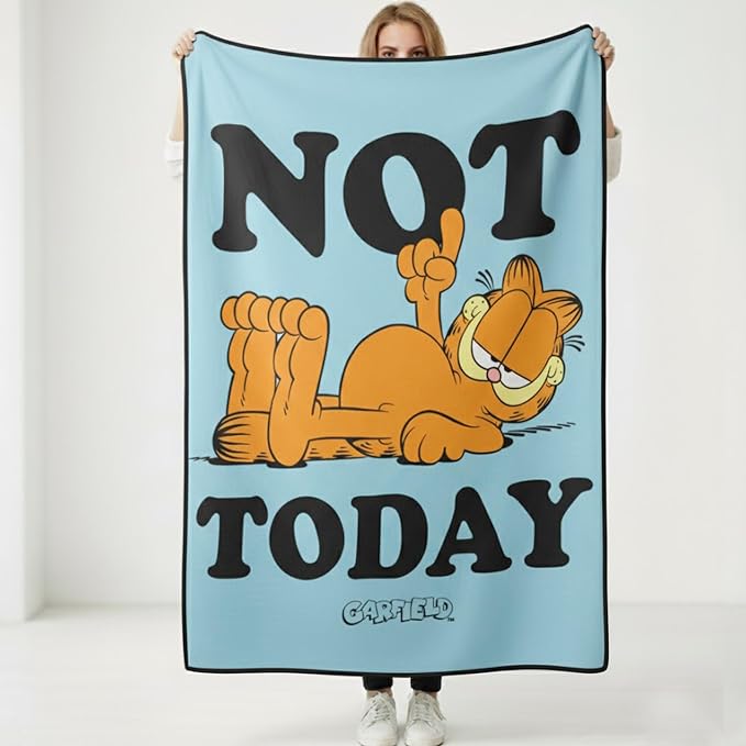 Silver Buffalo Garfield Not Today 45" x 60" Fleece Throw, Soft and Cozy Blanket, 185 GSM