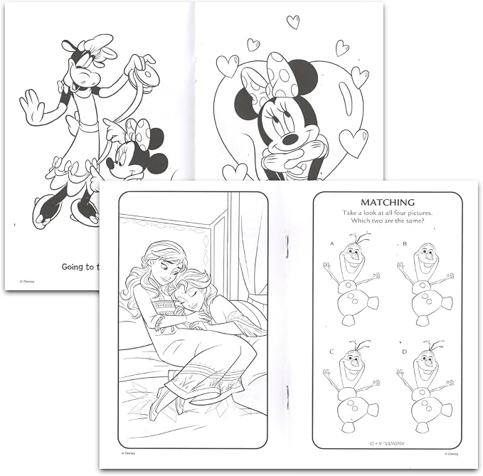 24 Pack Small Coloring Book Set - Bundle of Classroom Prizes, Rewards, Party Favors with Disney, Nick, More | Mini Activity Kits for Kids Ages 2-8