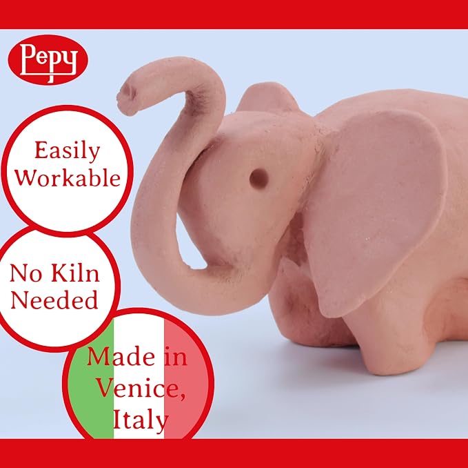 Pepy Premium European Air Dry Modeling Clay Terracotta 3 Pack 1.1 lb Bars, 3.3 lbs Total, Easy to Use Air-Hardening Clay for Classroom and Montessori Sculpting and Crafts Projects