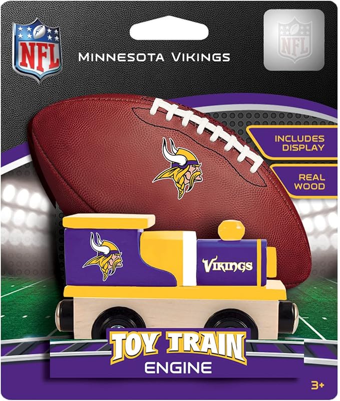 MasterPieces NFL Minnesota Vikings Real Wood Toy Train, For Ages 3+