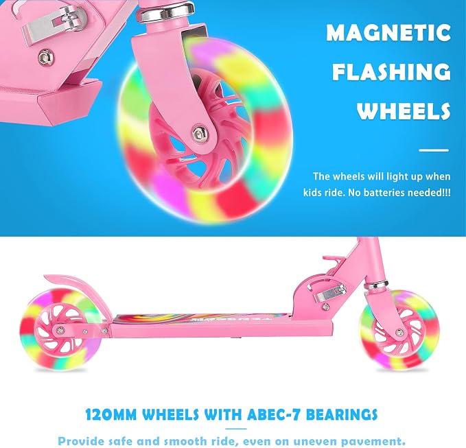Scooter Toys for Kids Ages 6-12/3-5, Christmas Birthday Gifts for Girls Boys, Easy Folding Kids Scooter with 3 Levels Adjustable Handlebar