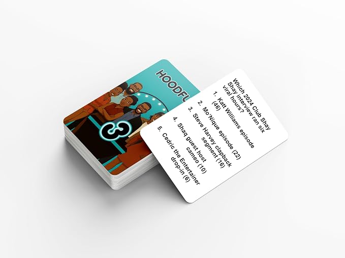 HoodFued 3 Urban Survey Showdown – Black Culture Party Card Game for Game Night, 2 Teams or More, 76 Hilarious Question Cards, Cookout & Reunion Laughs, Trivia Fun