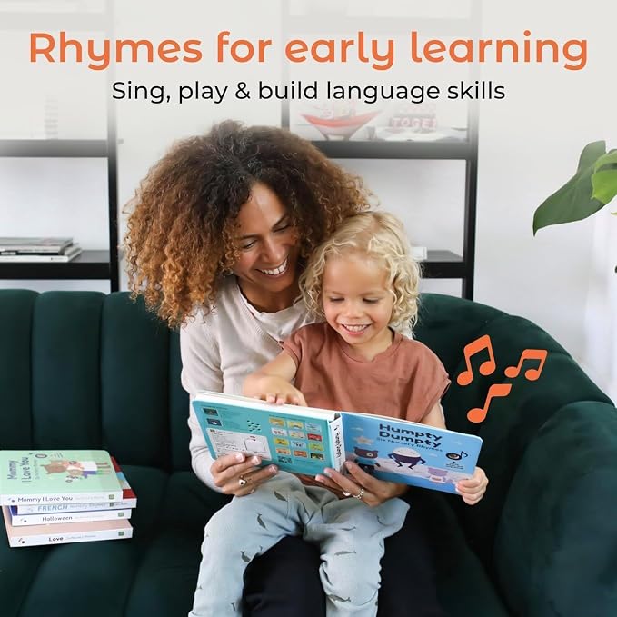 Cali's Books Humpty Dumpty Book for Children with 6 Favorite Nursery Rhymes: Finger Family, Row Row Row Your Boat, and More! Musical Book for Toddlers 1-3