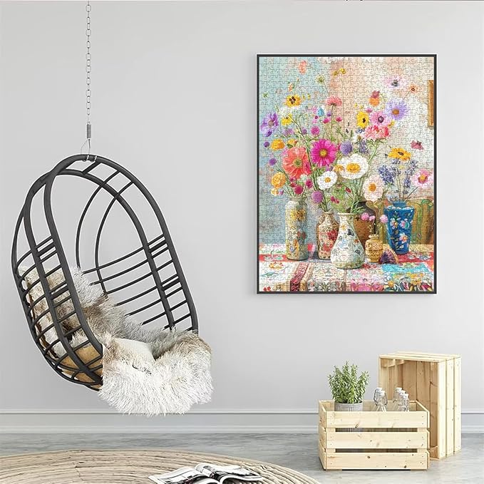 Puzzles for Adults 1000 Pieces Flowers, Puzzle 1000 Pieces, 1000 Piece Puzzle for Adults Suitable for Home Décor with 1:1 Poster Dust Free Jigsaw Puzzles (27.5"X19.6")