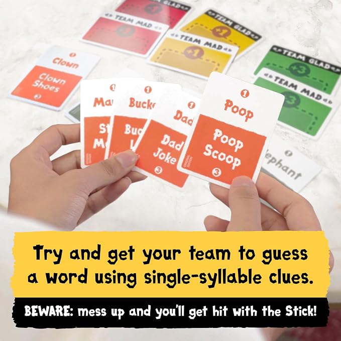 Exploding Kittens Poetry for Neanderthals 2+ Players - Ages 7+ - 15 Minutes to Play - Competitive Word Guessing Game - Party Game, Family Game Night, Kid and Adult Card Game