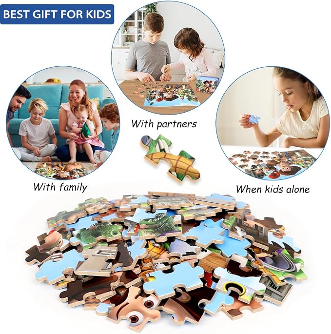 100 Pieces Jigsaw Puzzles for Kids Ages 4-8,Cute Toy Puzzles,Kid Boys Girls Children Learning Educational Puzzless Portable Box Pack Toys