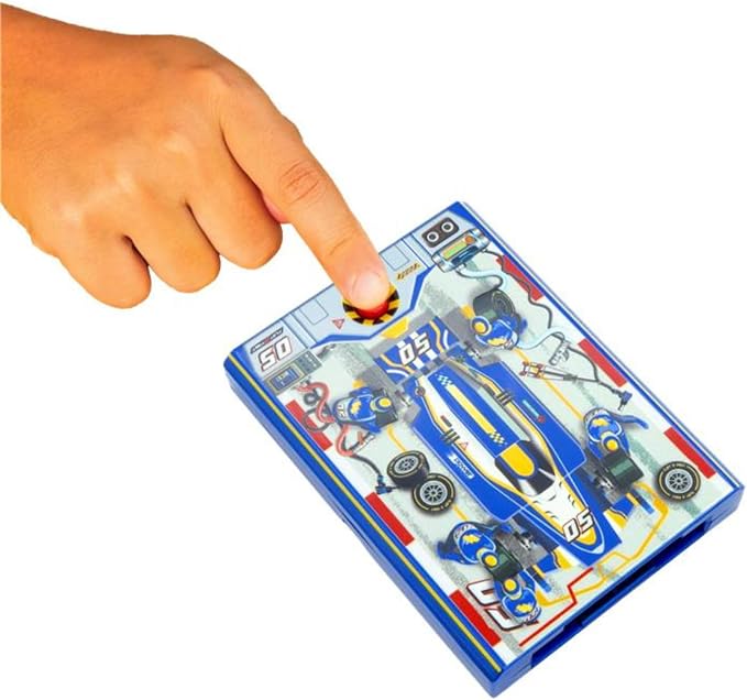 FLAT 2 FAST Original Speed Card Racer – Flat Car Racer and Pocket Size Racecar Launcher with Real Rubber Tires for High-Speed Racing – Transforming Toy Car for Boys – Load, Launch, Race! – Cobalt Blue